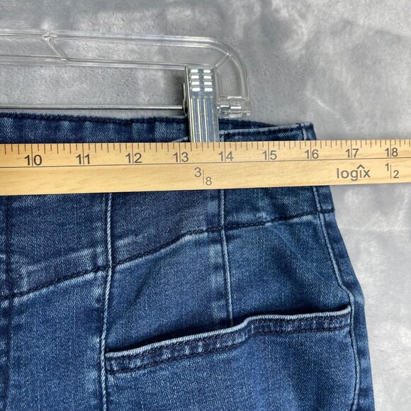 M Jeans By Maurices High Rise Flare Curvy Jean Womens 14W Blue Stretch Denim - Picture 6 of 9